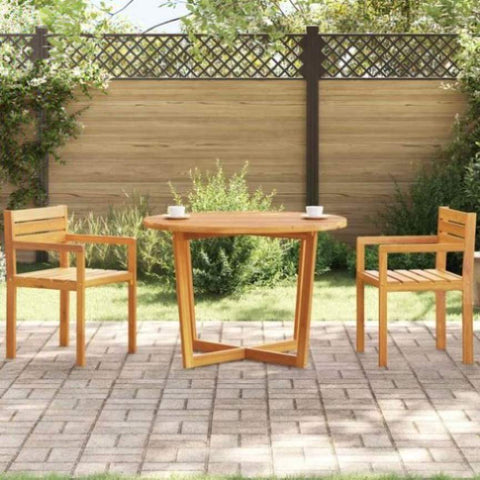 Garden Dining Table Round 110x75 cm Solid Wood Acacia 4108135