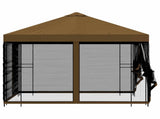 Garden Gazebo with Sidewalls 3 x 3 m Taupe Polyester and Steel 900342
