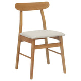 Dining Chair 2 pcs Natural and Light Solid Rubber Wood 42020485
