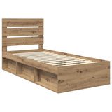 Bed Frame Artisian Oak 90 x 190 cm Solid Pine Wood 3411799