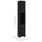 ZNTS 3 Piece Bathroom Furniture Set Black Engineered Wood 3056917
