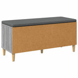 Hall Bench with Cushion with Door Grey Sonoma 100 x 38 x 46 cm 891541