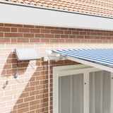 Retractable Awning Manual Blue and White 350 x 250 cm 3081614