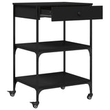 Kitchen Trolley Black 60x48x89.5 cm Engineered Wood 842371