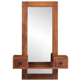 Wall Mirror with Drawers 60x33x90 cm Solid Wood Acacia 4102372