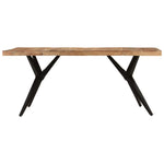Dining Table Black 180x90x77 cm Solid Wood Acacia 351642