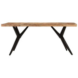 Dining Table Black 180x90x77 cm Solid Wood Acacia 351642