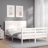 Bed Frame without Mattress White 140x200 cm Solid Wood 3194637