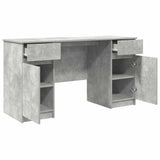 Desk with Drawer Concrete grey 140 x 49 x 76 cm Engineered wood 3328510