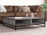 Coffee Table Grey Sonoma 80x80x30 cm Engineered Wood and Metal 848772