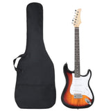 Electric Guitar for Beginner with Bag Brown and White 4/4 39" 70192