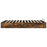 Ottoman Bed Frame Smoked Oak 193 x 140 x 25 cm Engineered Wood 3409273