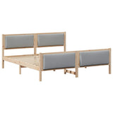 Bed Frame with Headboard Light Grey 200 x 200 cm Fabric 3394243