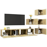 6 Piece TV Cabinet Set Sonoma Oak Engineered Wood 3079036