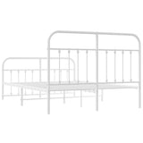Metal Bed Frame without Mattress with Footboard White 150x200cm 352647