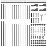 Garden Fence Grey 1020 x 150 cm Powder-Coated Steel 3360121