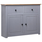 Sideboard Grey 93x40x80 cm Solid Pinewood Panama Range 282698