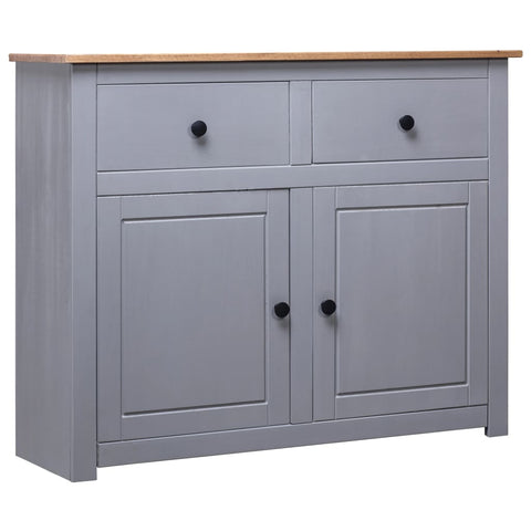 Sideboard Grey 93x40x80 cm Solid Pinewood Panama Range 282698