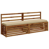2-Piece Bench Cushions VUGHT 2 pcs 100% Polyester Beige 951485