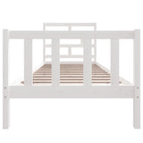 Bed Frame without Mattress White Solid Wood Pine Single 3101314