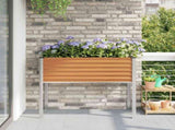 Garden Planter Light Brown 100 x 45 x 90 cm Galvanised Steel 42017371