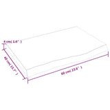 Bathroom Countertop 60x40x cm Untreated Solid Wood 3156009