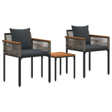 Outdoor Furniture Set Grey and Dark Grey Poly Rattan 42025233