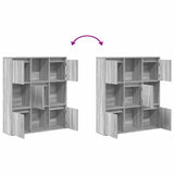 Bookcase Grey Sonoma 89x24x101.5 cm Engineered Wood 860405