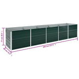 47061 Garden Raised Bed Galvanised Steel 400x80x77 cm Green