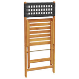 Garden Chair Set of 4 Black PE rattan, Solid acacia wood Medium 3214592