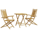 Bistro Set Natural Bamboo Bamboo Medium Foldable Bistro Set 3278526