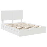 Storage Bed with Headboard White 140 x 190 cm Engineered Wood 3412686