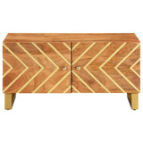 Coffee Table Brown and Black 80x50x40 cm Solid Wood Mango 356788