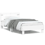 Bed Frame without Mattress with Headboard White 100x200 cm 838526