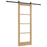Sliding Door Natural and Black 78 x 211 cm 3332385