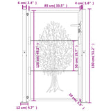 Garden Gate Anthracite 105x130 cm Steel Tree Design 153156