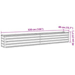 ZNTS Garden Raised Bed Galvanised Steel 320x40x45 cm Anthracite 47055