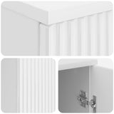 Desk High Gloss White 142.5 x 50 x 75 cm Engineered Wood 3414598