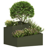 Garden Planter Olive Green 60 x 60 x 50 cm Cold-rolled Steel 873574