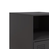 ZNTS Bedside Cabinet Black 34.5x39x62 cm Steel 841763