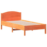 Bed Frame without Mattress Wax Brown 75x190 cm Small Single Solid Wood Pine 842629
