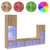 TV Wall Units Wall-mounted 4 pcs Artisan Oak Engineered Wood 3402945