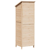 Garden Shed with Roof Natural 59 x 56 x 176 cm Solid Fir Wood 42033460