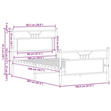 Bed Frame without Mattress Sonoma Oak 100x200 cm Engineered Wood 4106805