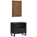 2 Piece Bathroom Furniture Set Black Solid Wood Mango 3310000