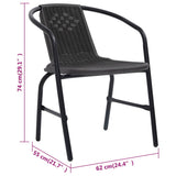 Garden Chair Set of 4 Black Plastic rattan Standard Stackable 3107703