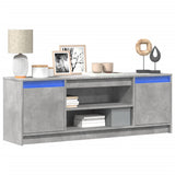 TV Cabinet with LED Concrete Grey 139.5x34x50 cm Engineered Wood 852197