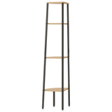 4-Tier Corner Shelf Light Brown and Black 45.5x31.5x150 cm 336391