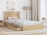 Storage Bed with Drawer Sonoma Oak 90 x 200 cm Engineered Wood 3410275
