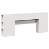 Headboard with Storage White 180 cm Solid Wood Pine 855622